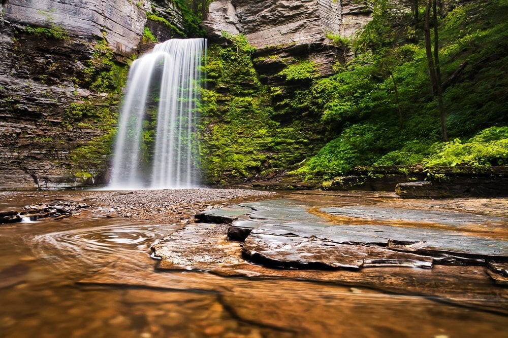 Eagle Cliff Falls, at Havana Glen Park in the Finger Lakes Region of New York State.