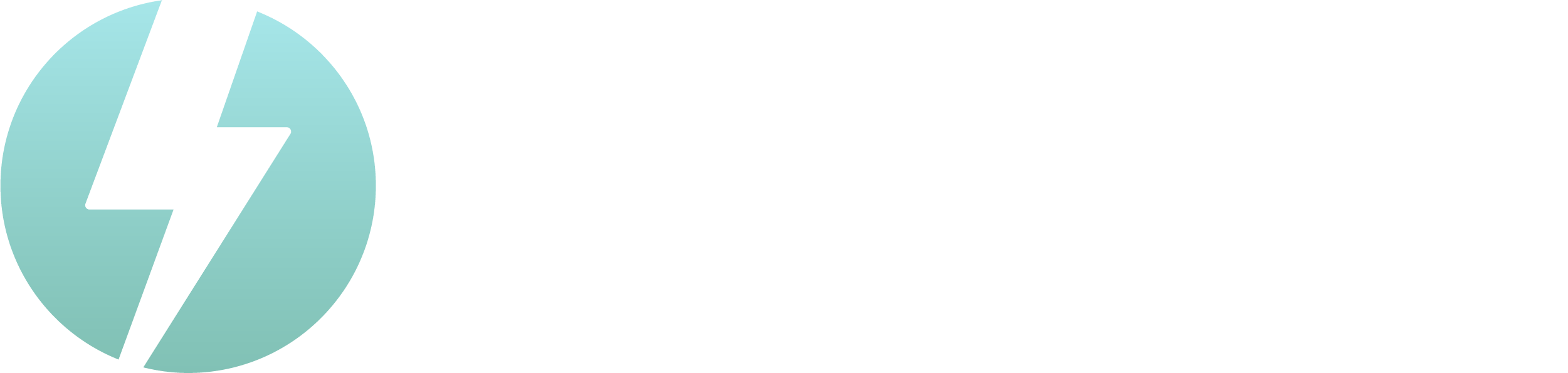 Lightning bolt through a gradient green/ blue circle: "Bookings Cloud" in white